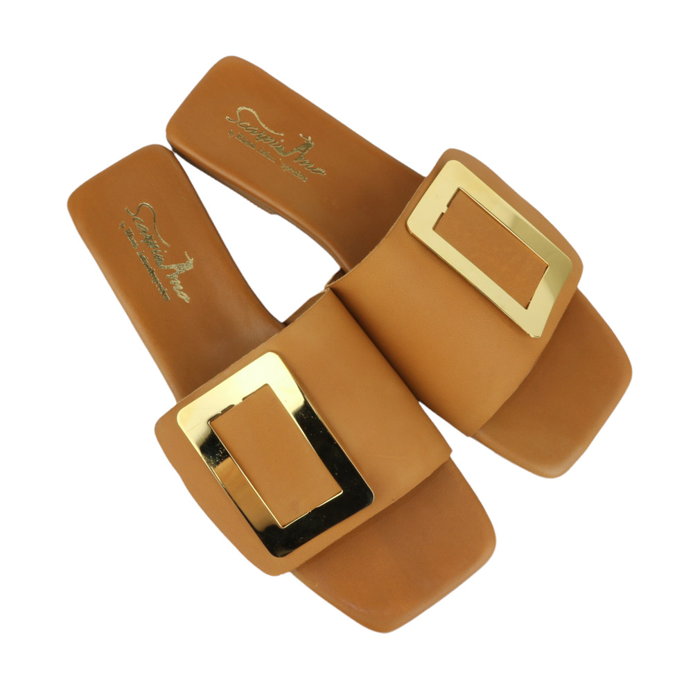 Scarpiamo Sandals Leather Gold-Taba
